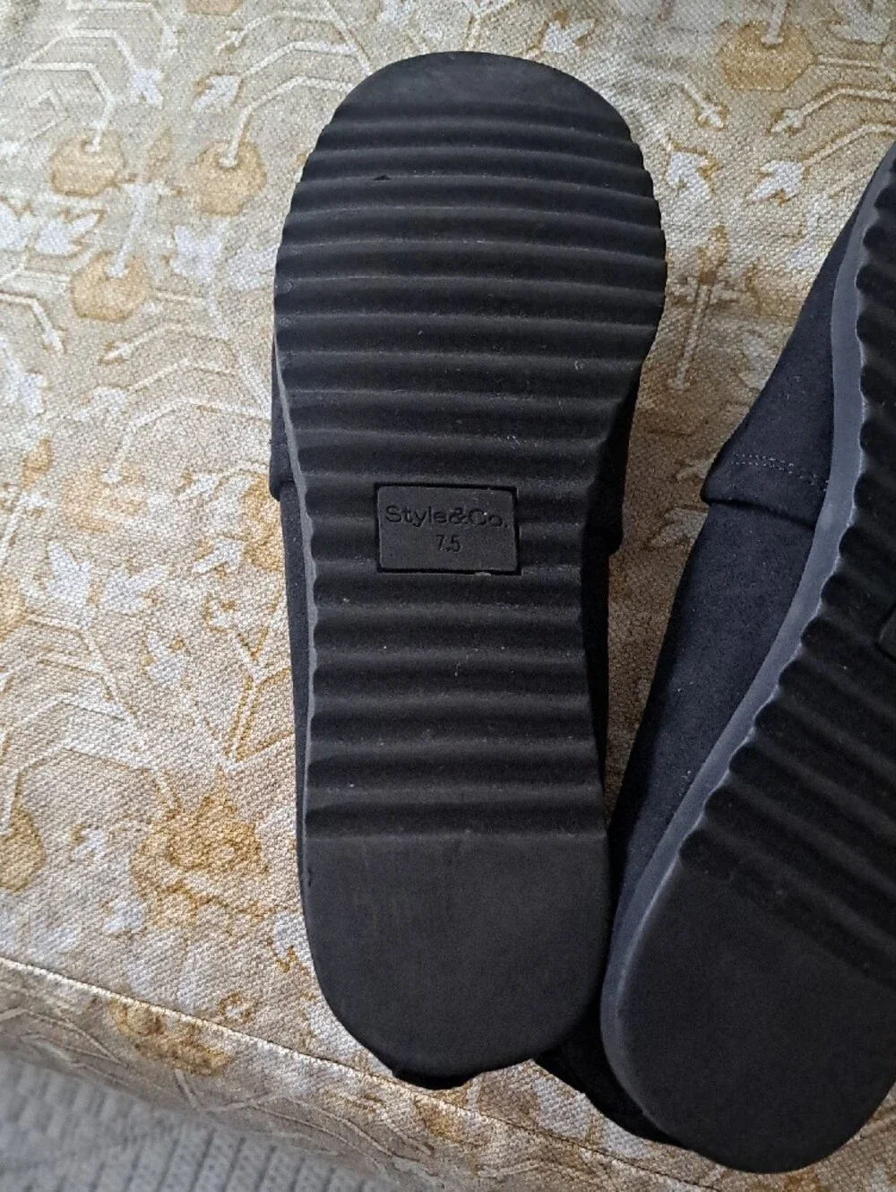 Style & Co. Black Suede-Look Slip-On Flats